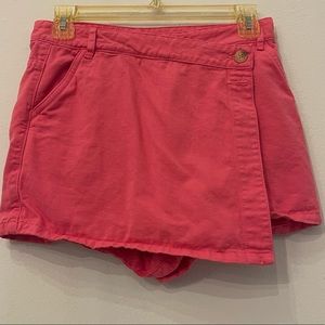 Pink jean skort